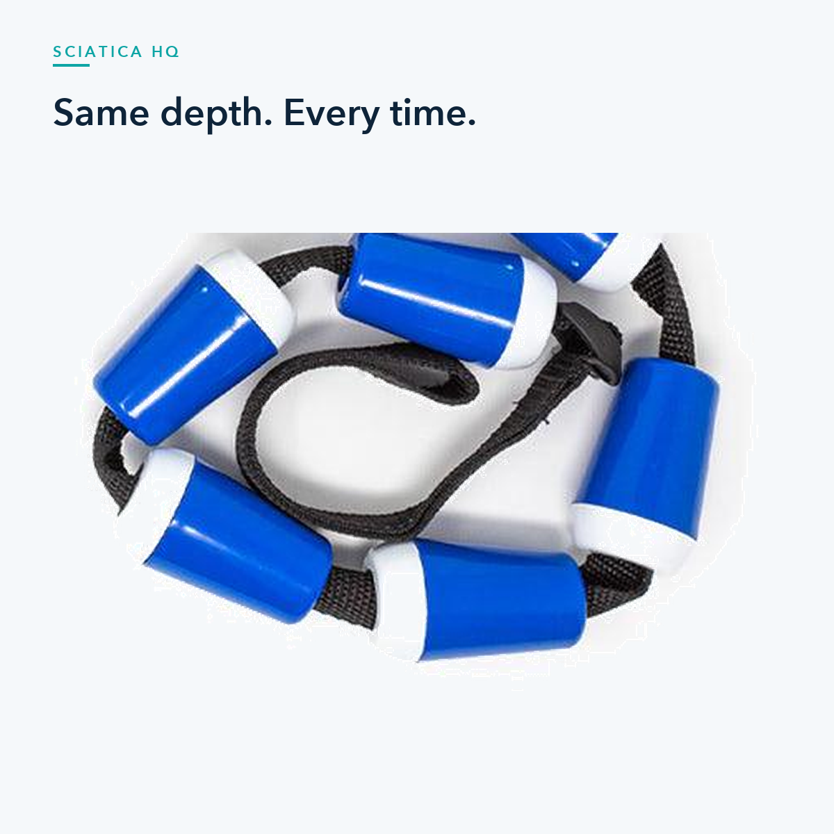 Same depth every time — StretchRite graded stretching strap