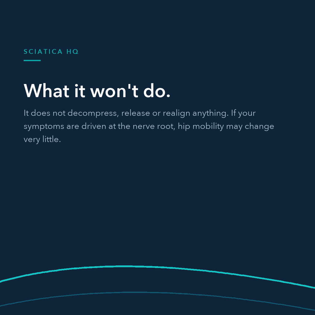 What it won't do — it does not decompress, release or realign anything